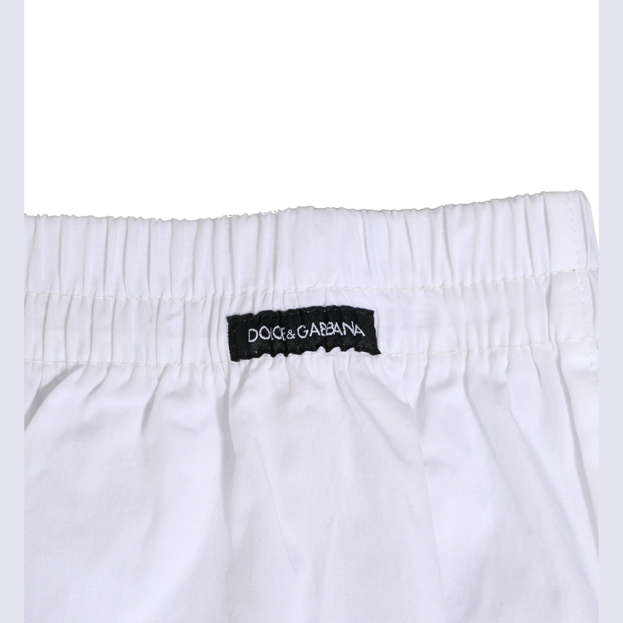 Dolce & Gabbana White Cotton Regular Boxer Shorts Underwear