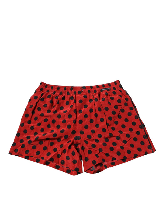 Dolce & Gabbana Red Silk Polka Dot Boxer Shorts Underwear Dolce & Gabbana