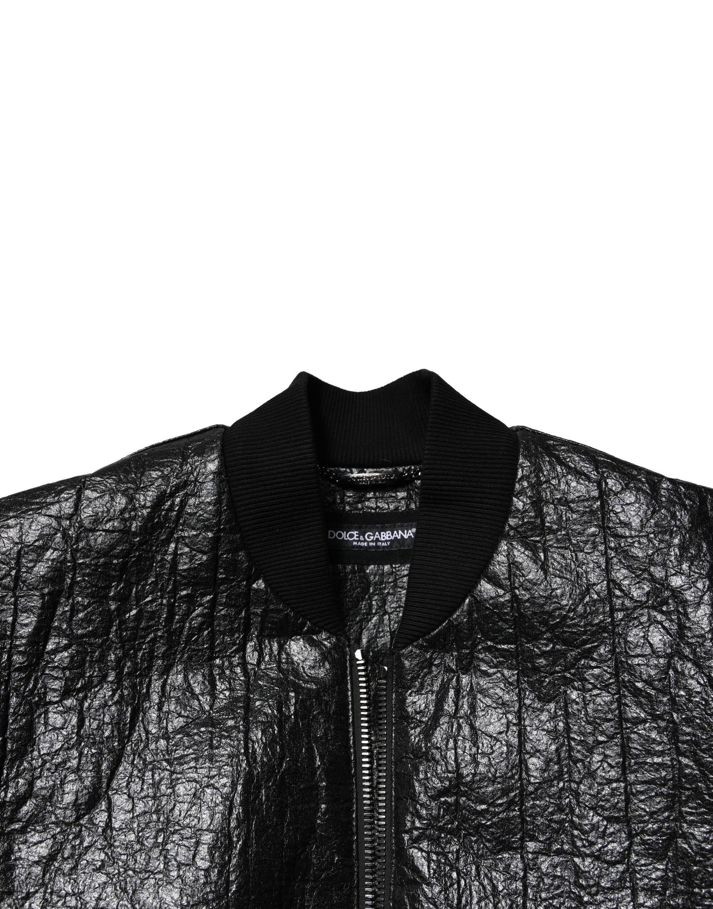 Dolce & Gabbana Black Logo Plaque Bomber Full Zipper Jacket Dolce & Gabbana