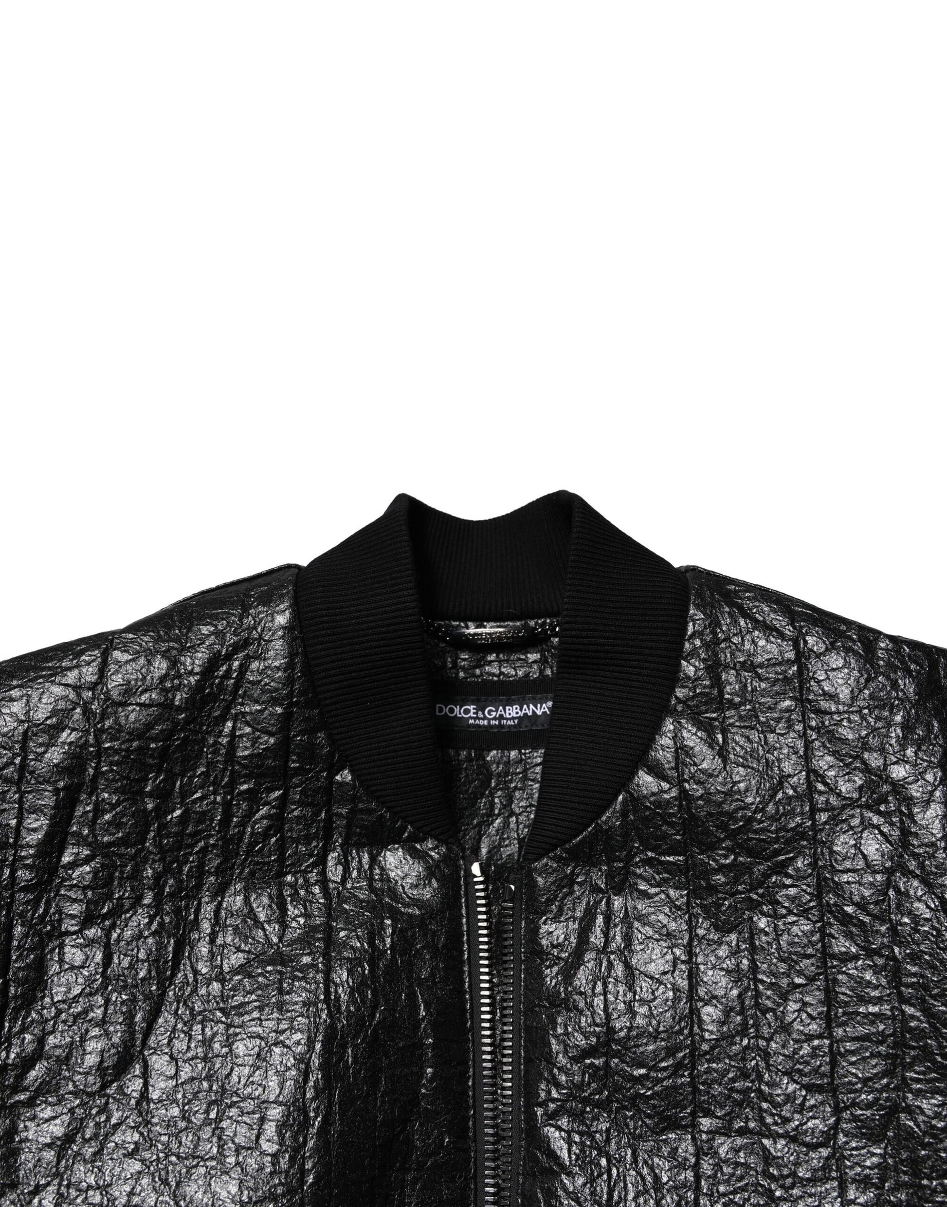 Dolce & Gabbana Black Logo Plaque Bomber Full Zipper Jacket Dolce & Gabbana