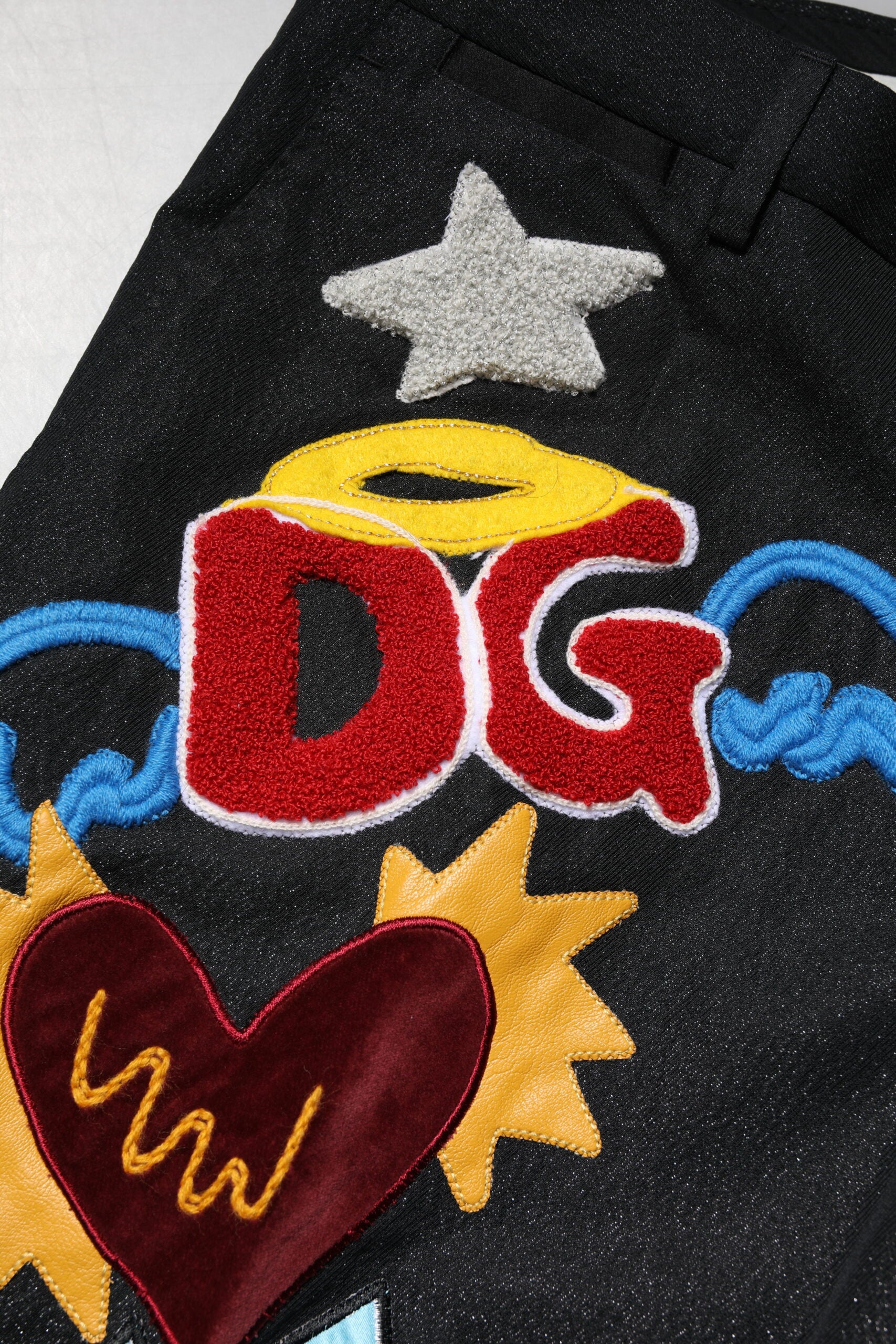 Dolce & Gabbana Black Graphic Embroidery Men Pants Dolce & Gabbana