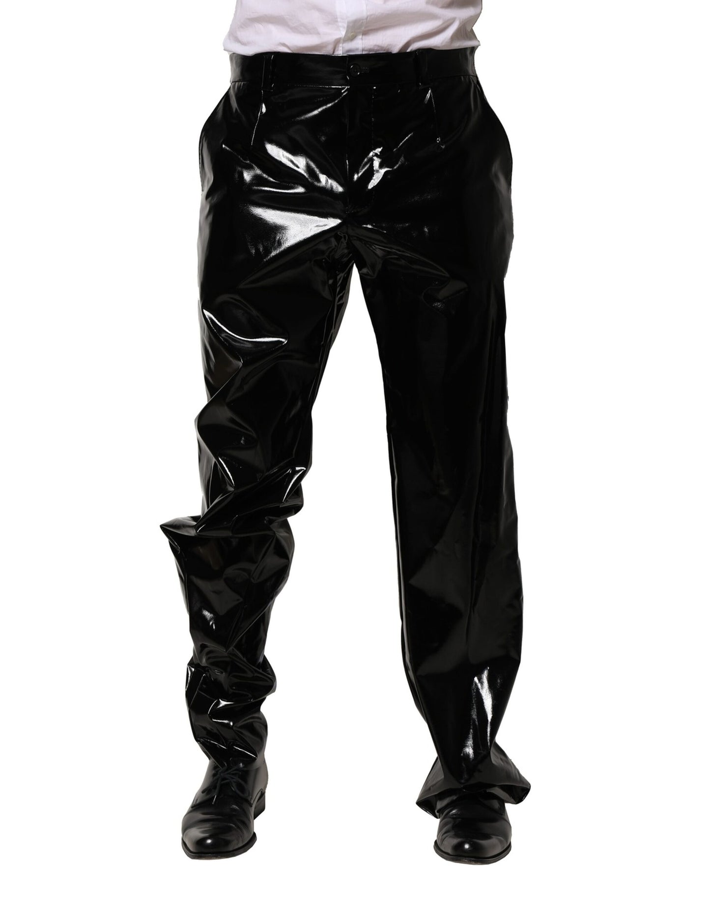 Dolce & Gabbana Black Nylon Straight Men Pants Dolce & Gabbana