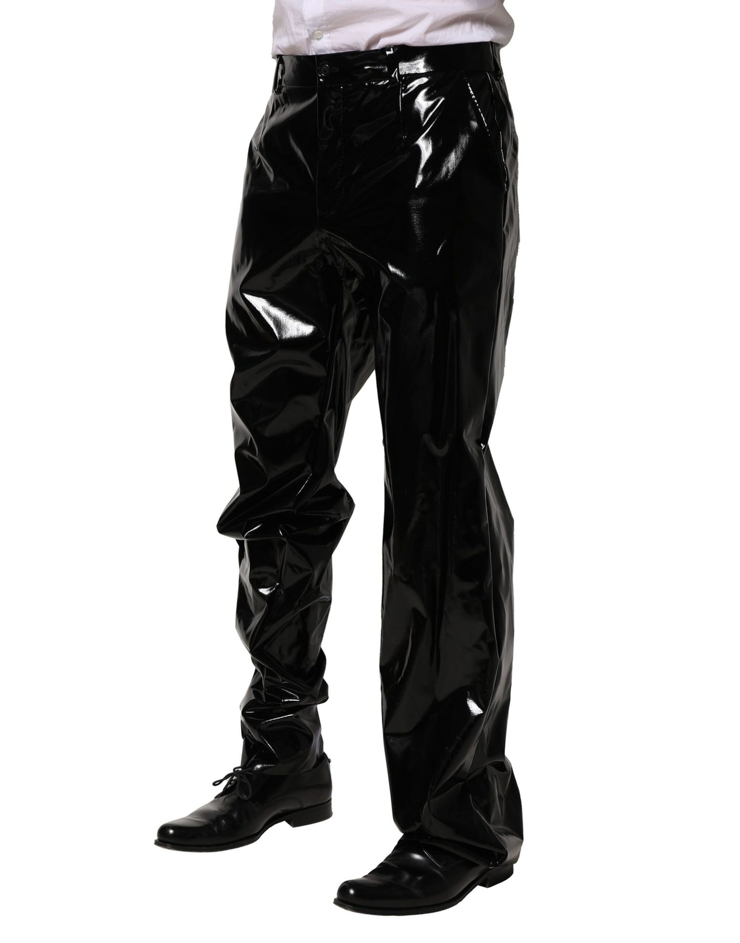 Dolce & Gabbana Black Nylon Straight Men Pants Dolce & Gabbana