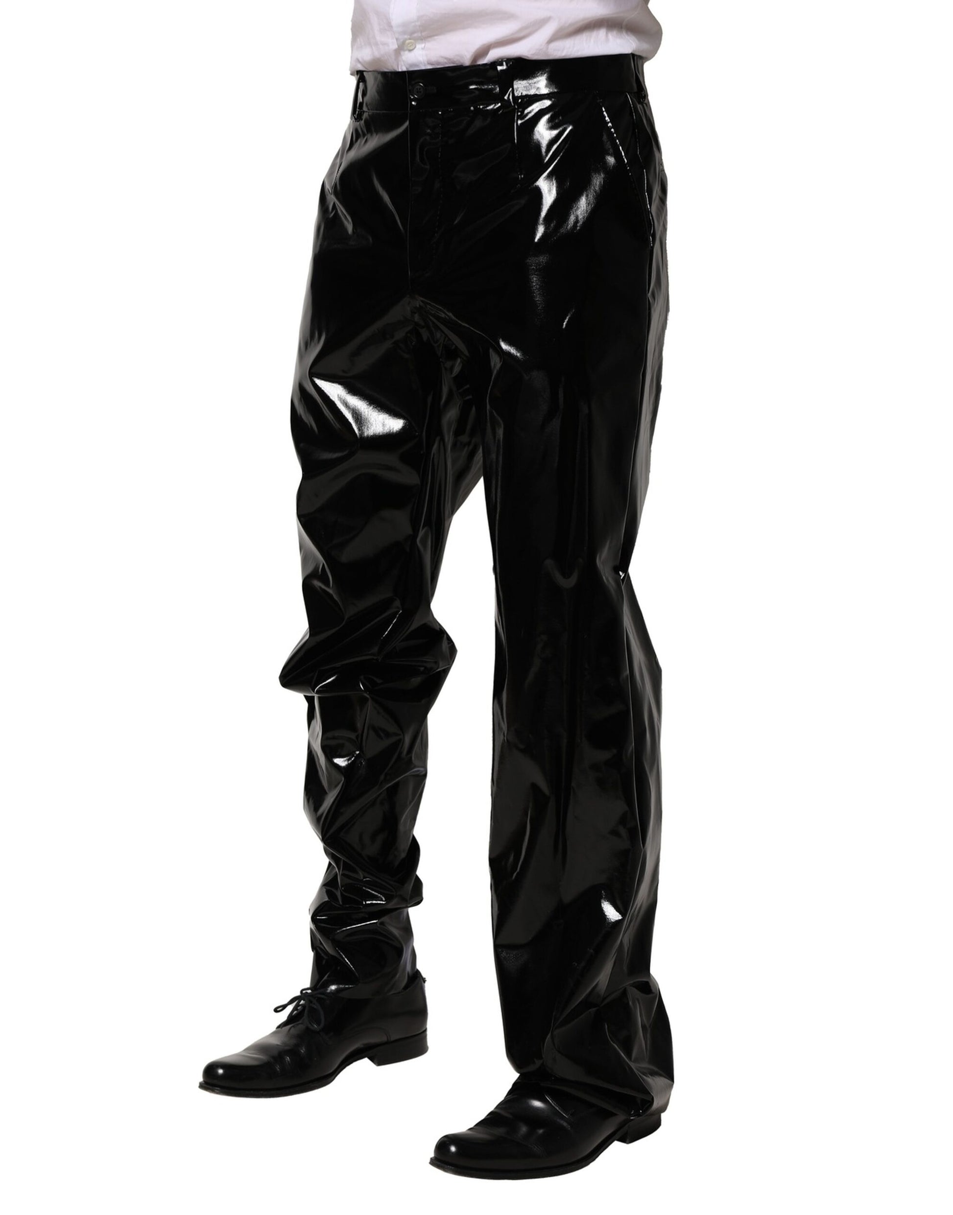 Dolce & Gabbana Black Nylon Straight Men Pants Dolce & Gabbana