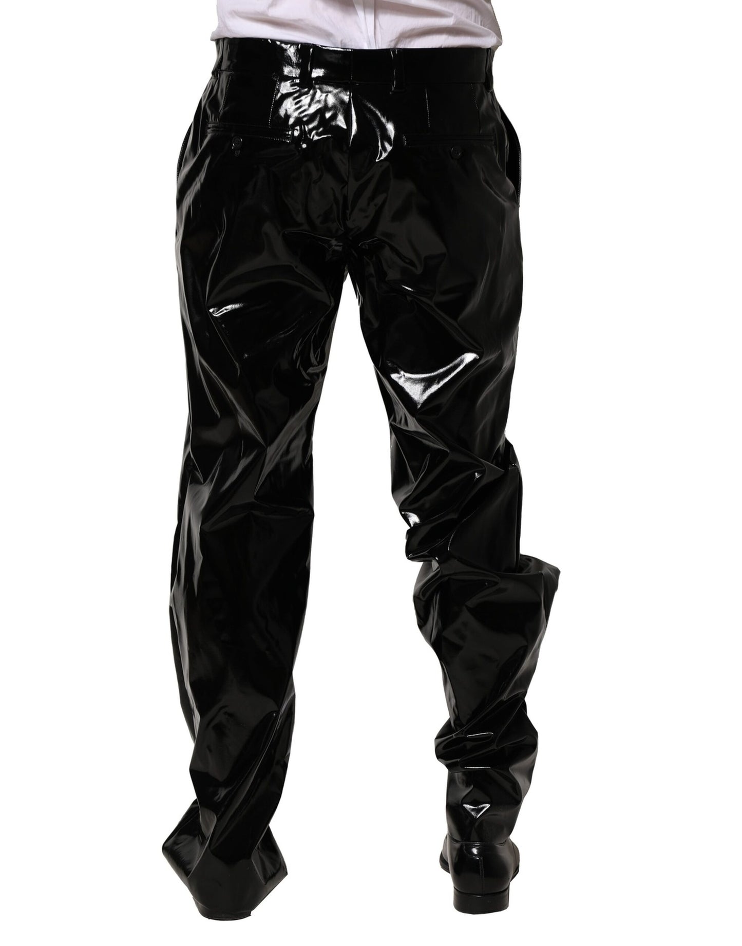 Dolce & Gabbana Black Nylon Straight Men Pants Dolce & Gabbana