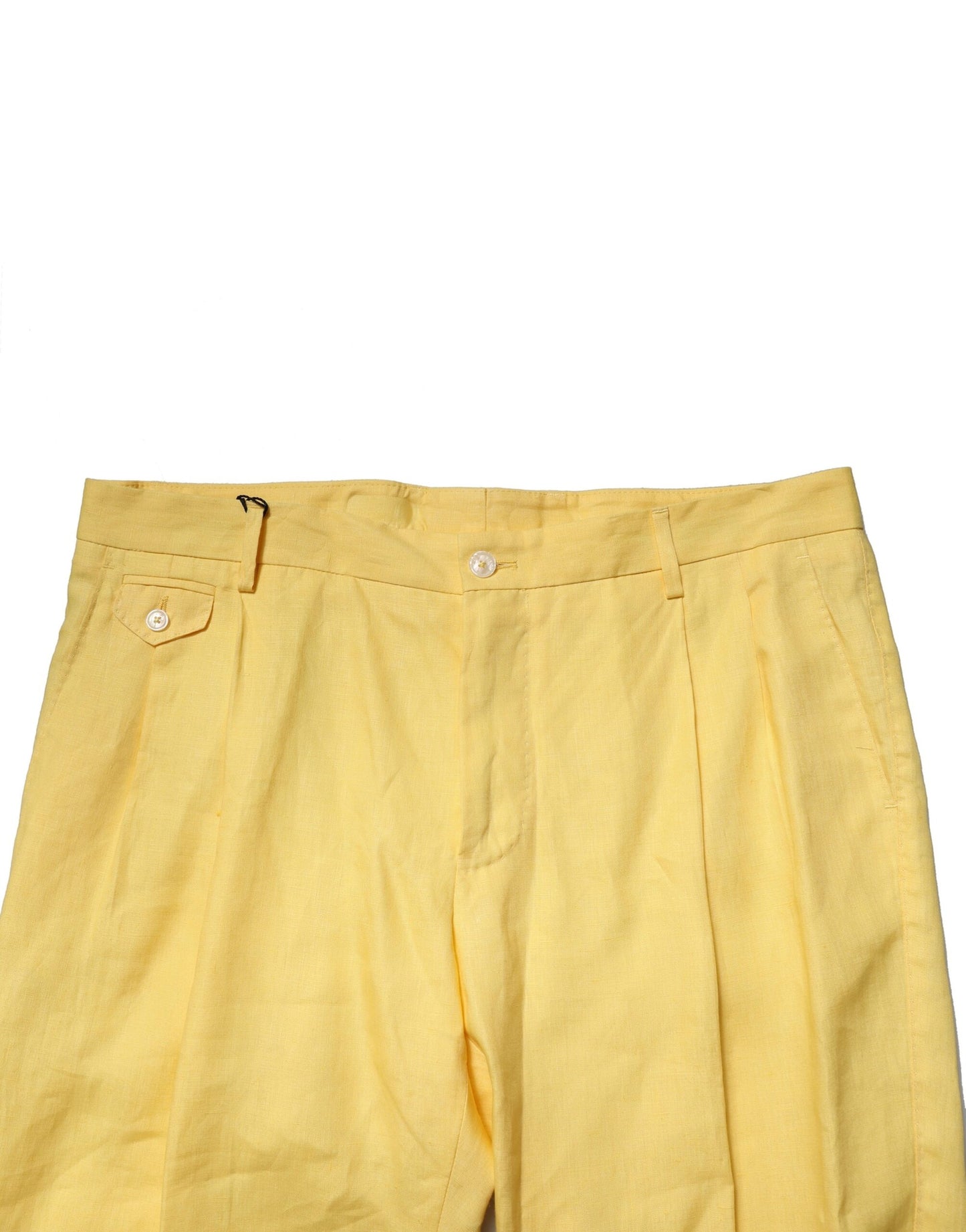Dolce & Gabbana Yellow Flax Tapered Dress Men Pants Dolce & Gabbana