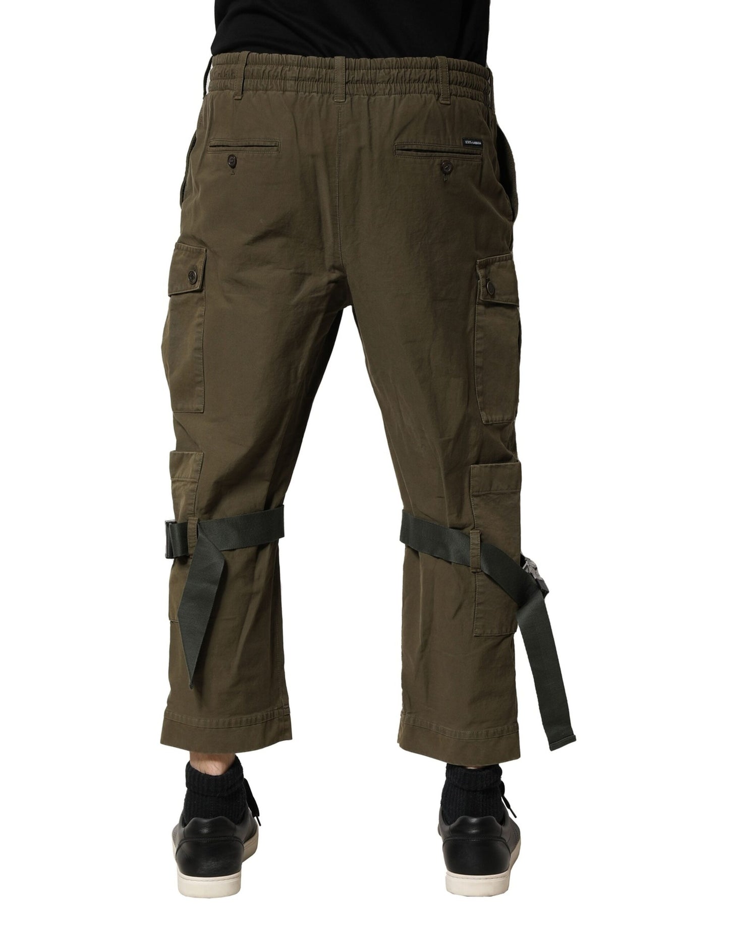 Dolce & Gabbana Brown Cotton Cargo Drawstring Pants Dolce & Gabbana