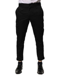 Dolce & Gabbana Black Cotton Dress Slim Formal Pants - Eljoys Fashion 
