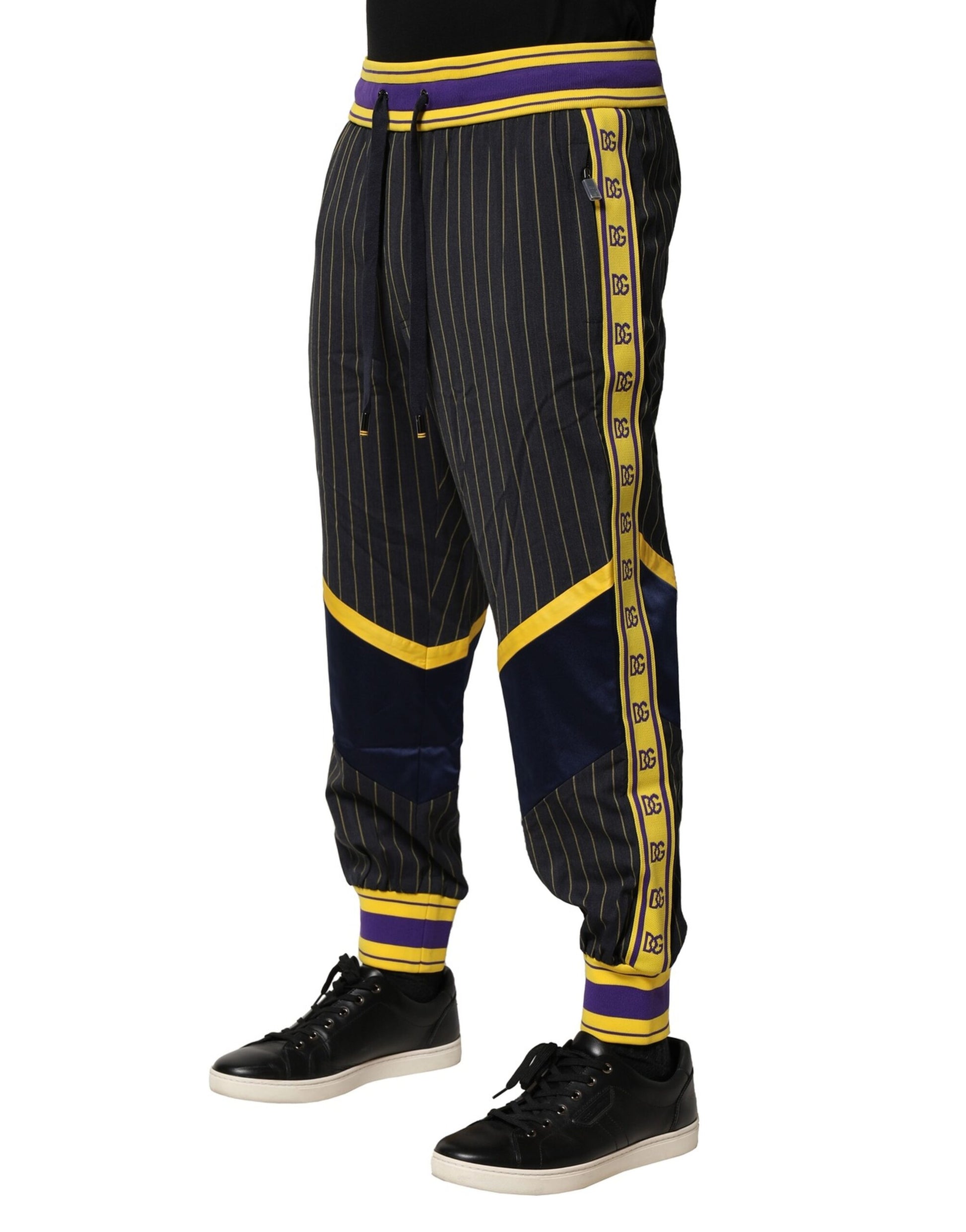 Dolce & Gabbana Multicolor Stripes Wool Jogger Pants Dolce & Gabbana