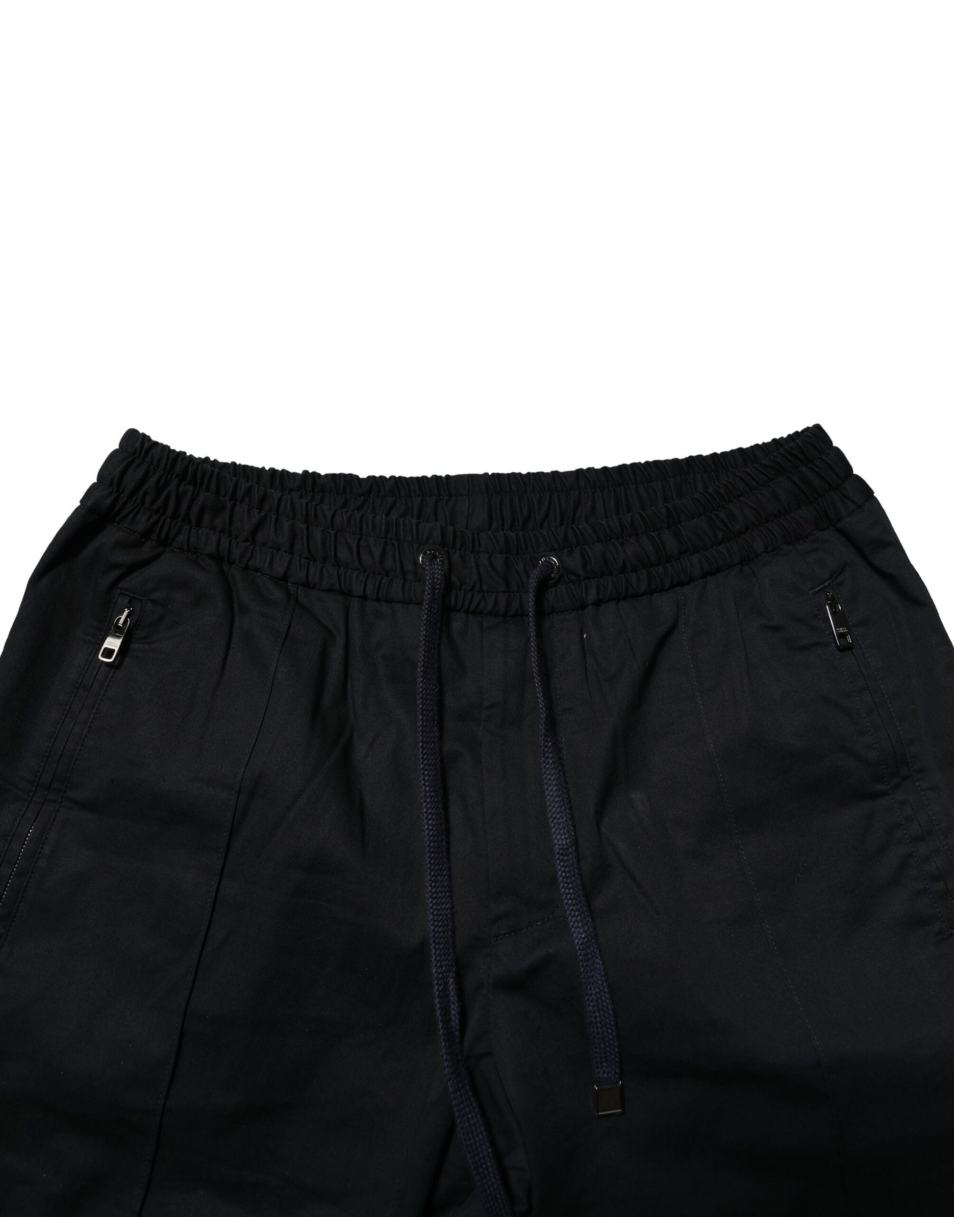 Dolce & Gabbana Black Cotton Mid Waist Jogger Pants Dolce & Gabbana