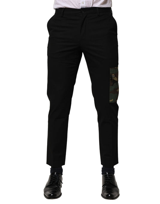 Dolce & Gabbana Black Cotton Cargo Dress Men Pants Dolce & Gabbana