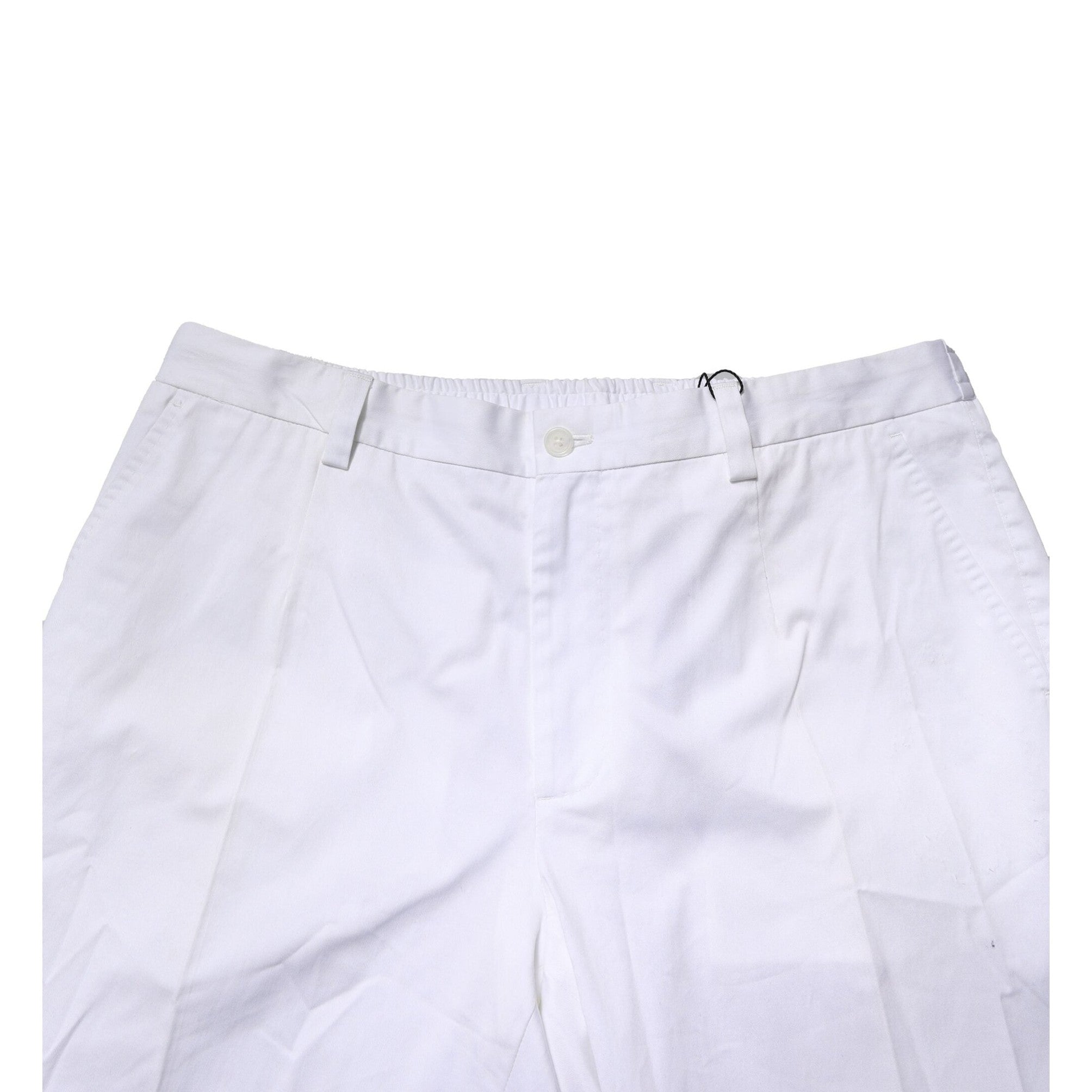 Dolce & Gabbana White Cotton Dress Slim Formal Pants
