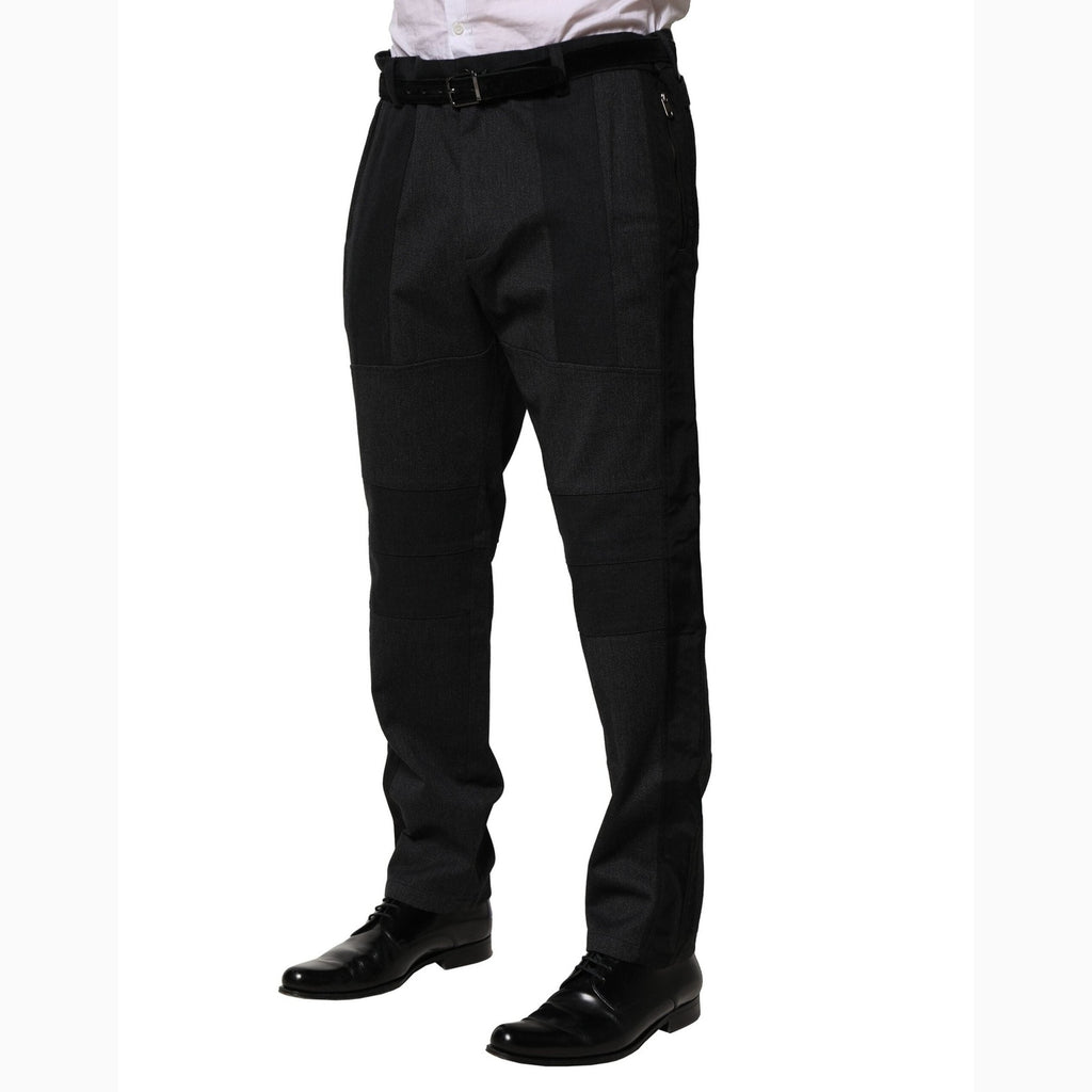 Dolce & Gabbana Black Cotton Dress Slim Formal Pants