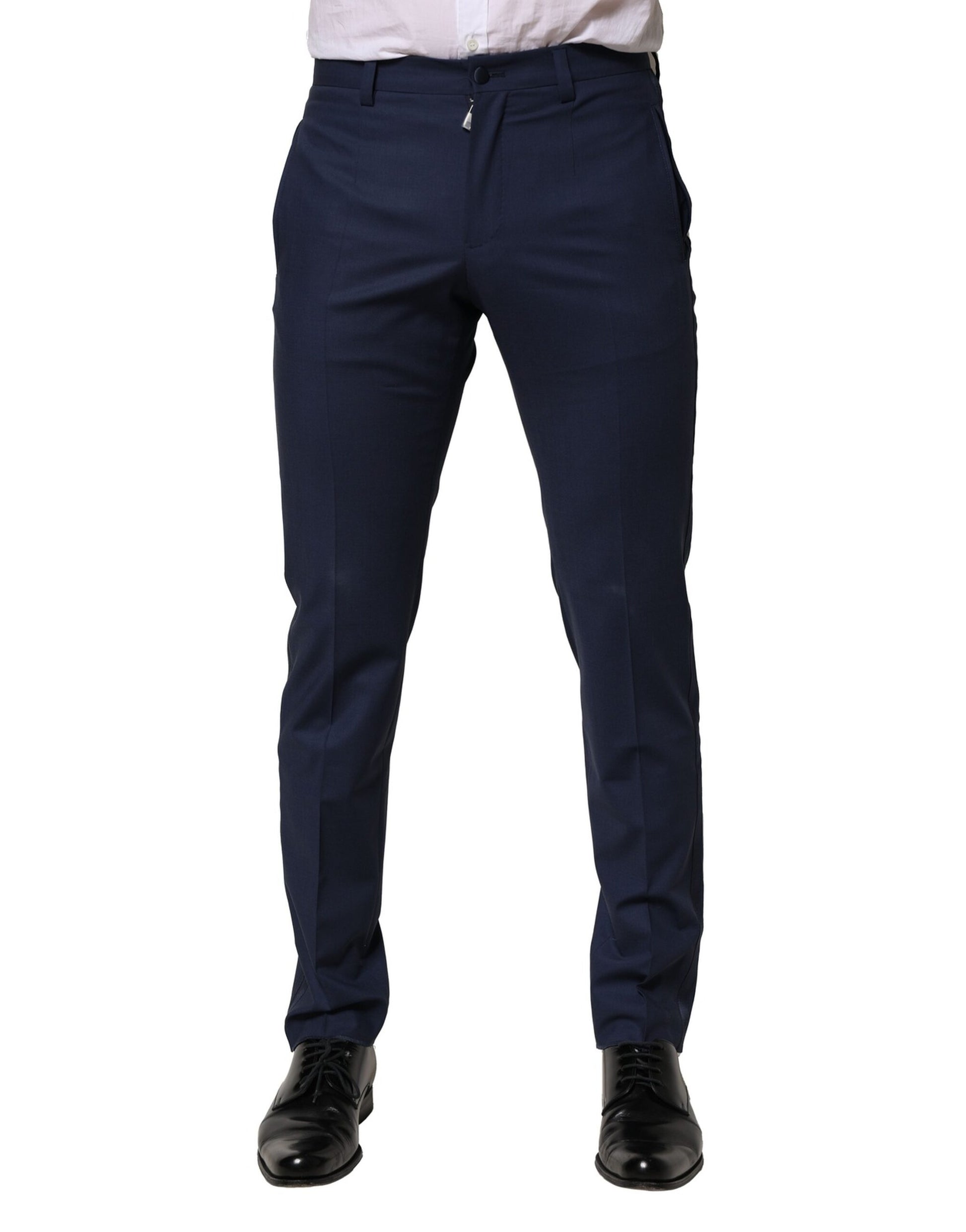 Dolce & Gabbana Dark Blue Wool Dress Formal Pants Dolce & Gabbana