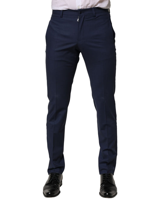 Dolce & Gabbana Dark Blue Wool Dress Formal Pants Dolce & Gabbana