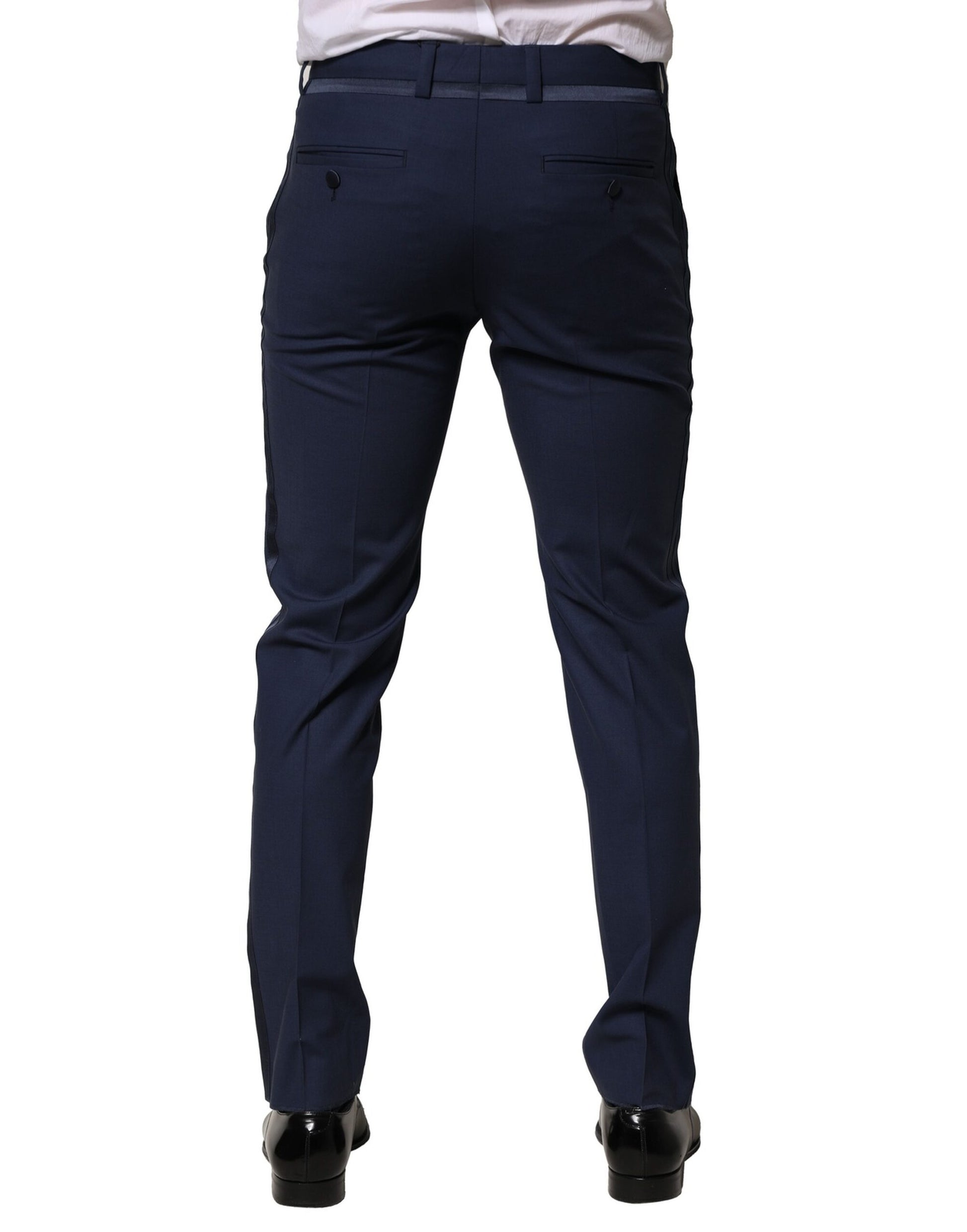 Dolce & Gabbana Dark Blue Wool Dress Formal Pants Dolce & Gabbana