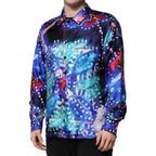 Dolce & Gabbana Multicolor Printed Silk Lounge Casual Shirt