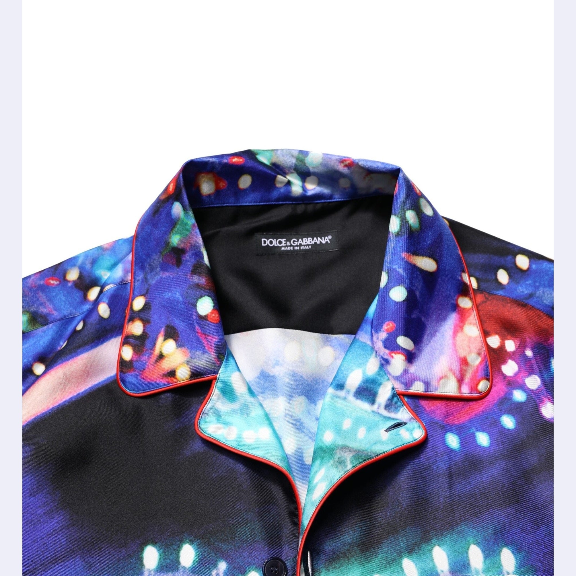 Dolce & Gabbana Multicolor Printed Silk Lounge Casual Shirt