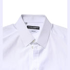 Dolce & Gabbana White GOLD Crown Cotton Dress Formal Shirt