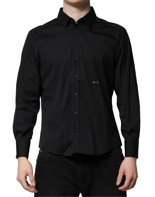 Dolce & Gabbana Black SARTORIA Cotton Formal Men Dress Shirt Dolce & Gabbana