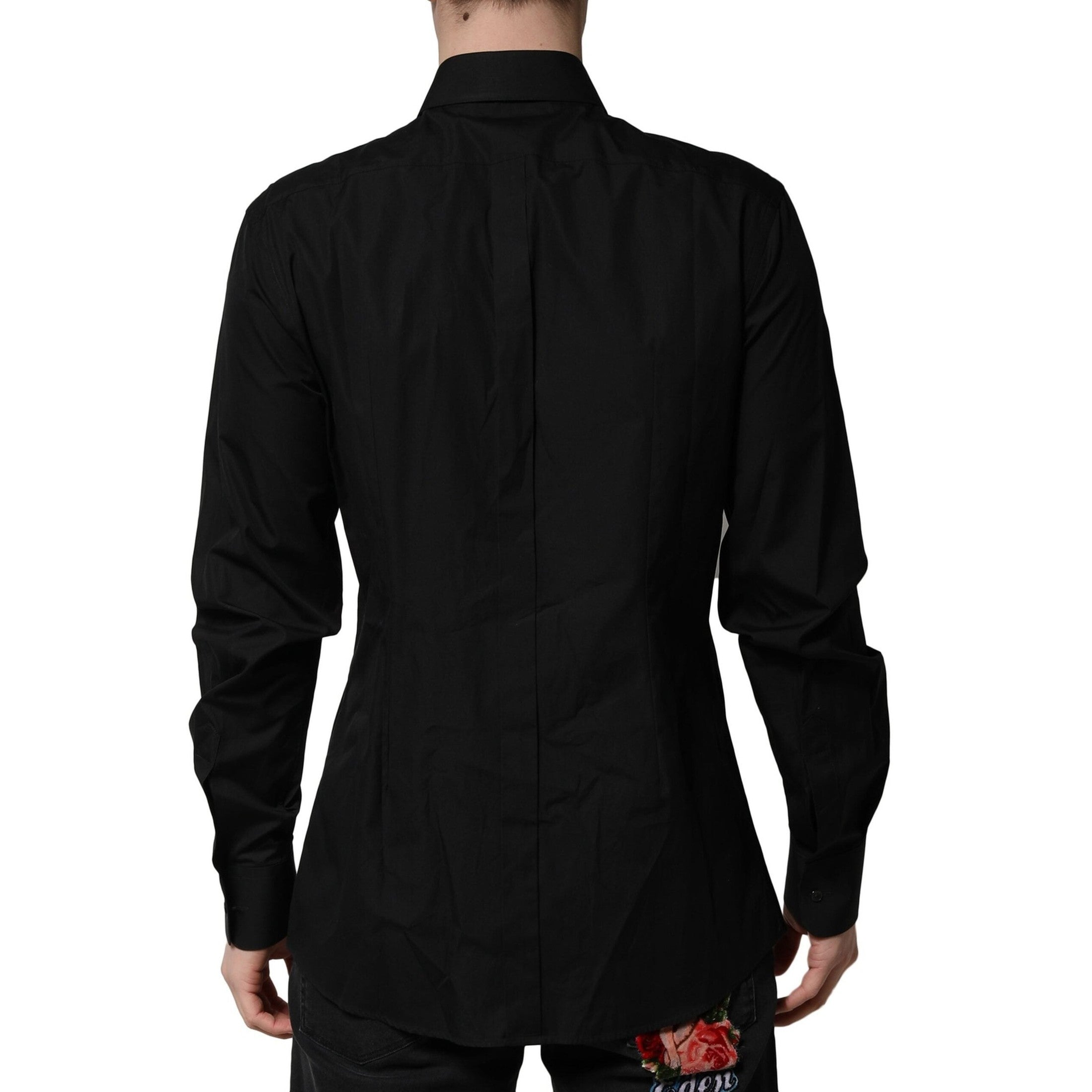 Dolce & Gabbana Black Crystal GOLD Formal Men Dress Shirt