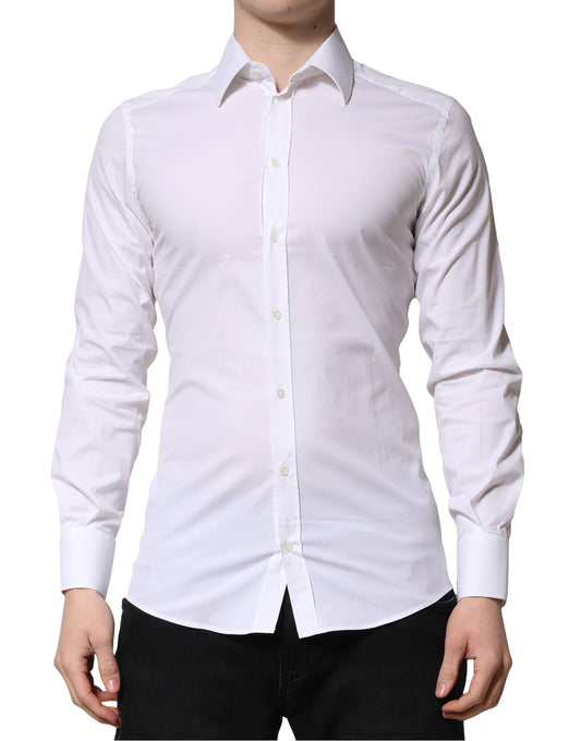 Dolce & Gabbana White GOLD Long Sleeves Men Dress Formal Shirt Dolce & Gabbana