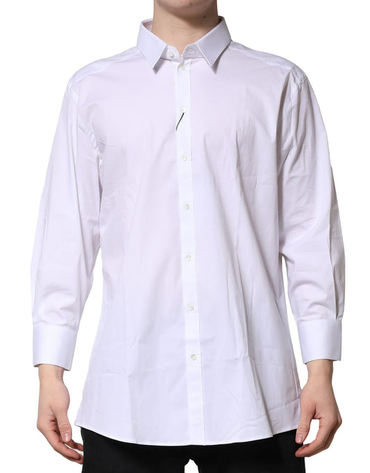 Dolce & Gabbana White GOLD Long Sleeves Dress Formal Shirt Dolce & Gabbana