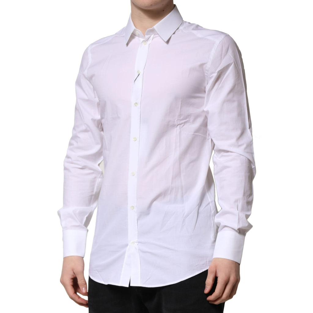 Dolce & Gabbana White GOLD Long Sleeves Dress Formal Shirt