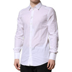 Dolce & Gabbana White GOLD Long Sleeves Dress Formal Shirt
