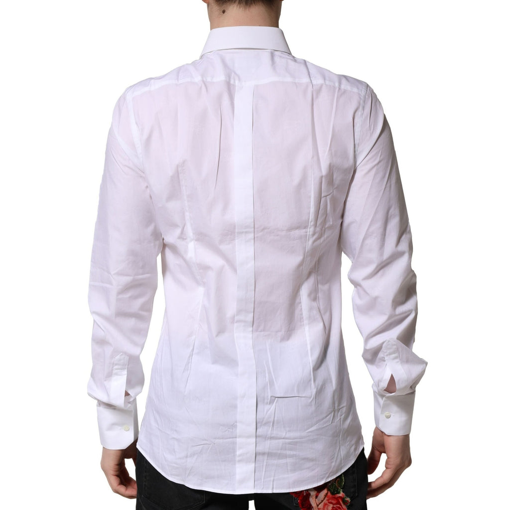 Dolce & Gabbana White GOLD Long Sleeves Dress Formal Shirt