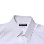 Dolce & Gabbana White GOLD Long Sleeves Dress Formal Shirt