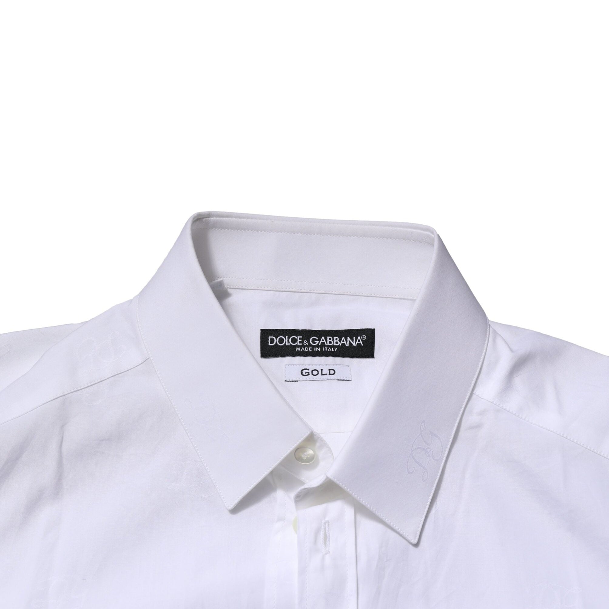 Dolce & Gabbana White GOLD Long Sleeves Dress Formal Shirt