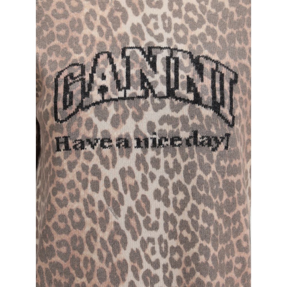 Ganni Leopard print short sleeve Sweater Ganni