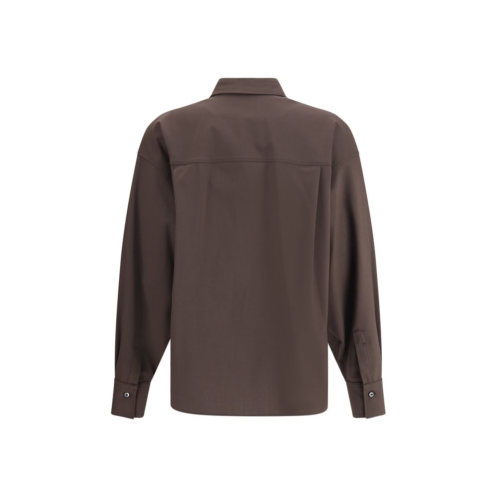 Brunello Cucinelli Brown Fleece Wool Shirt
