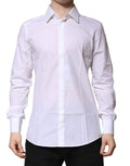 Dolce & Gabbana White GOLD Long Sleeves Men Dress Formal Shirt - Eljoys Fashion 