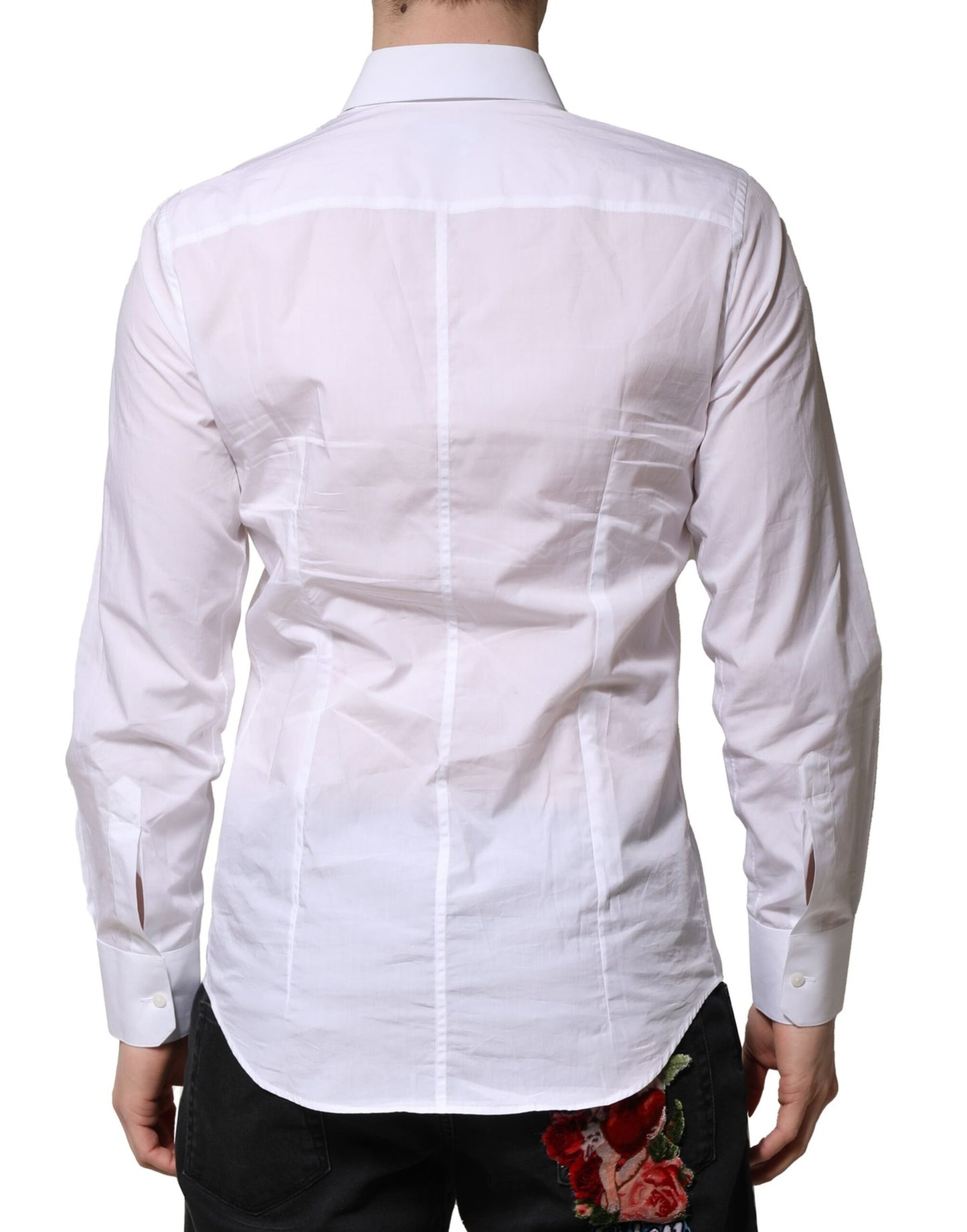 Dolce & Gabbana White MARTINI Long Sleeves Men Formal Shirt Dolce & Gabbana