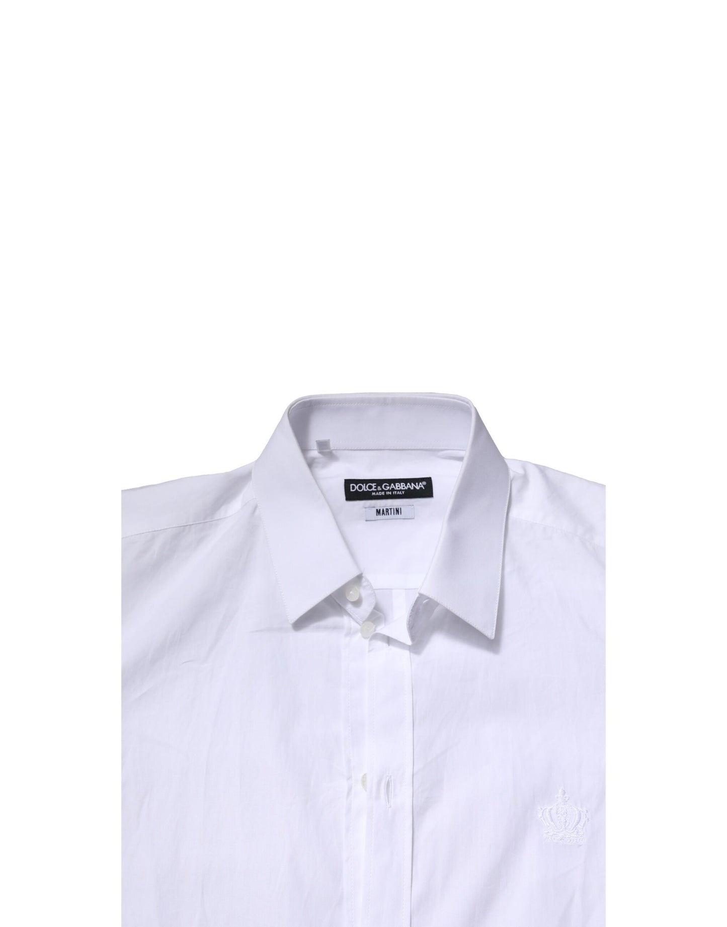 Dolce & Gabbana White MARTINI Long Sleeves Men Formal Shirt Dolce & Gabbana