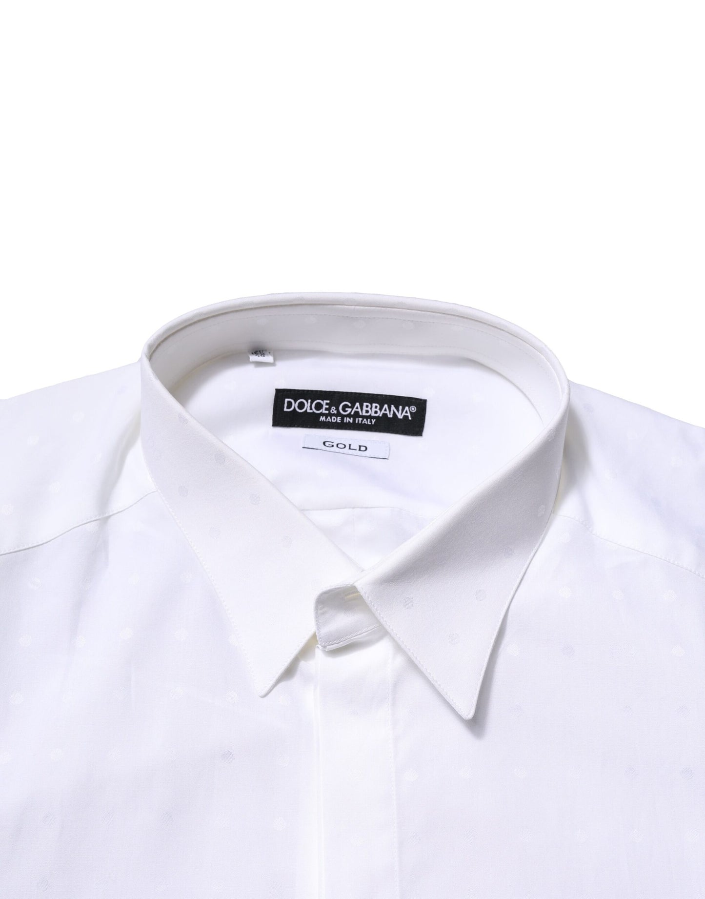 Dolce & Gabbana White Cotton GOLD Long Sleeves Formal Shirt Dolce & Gabbana
