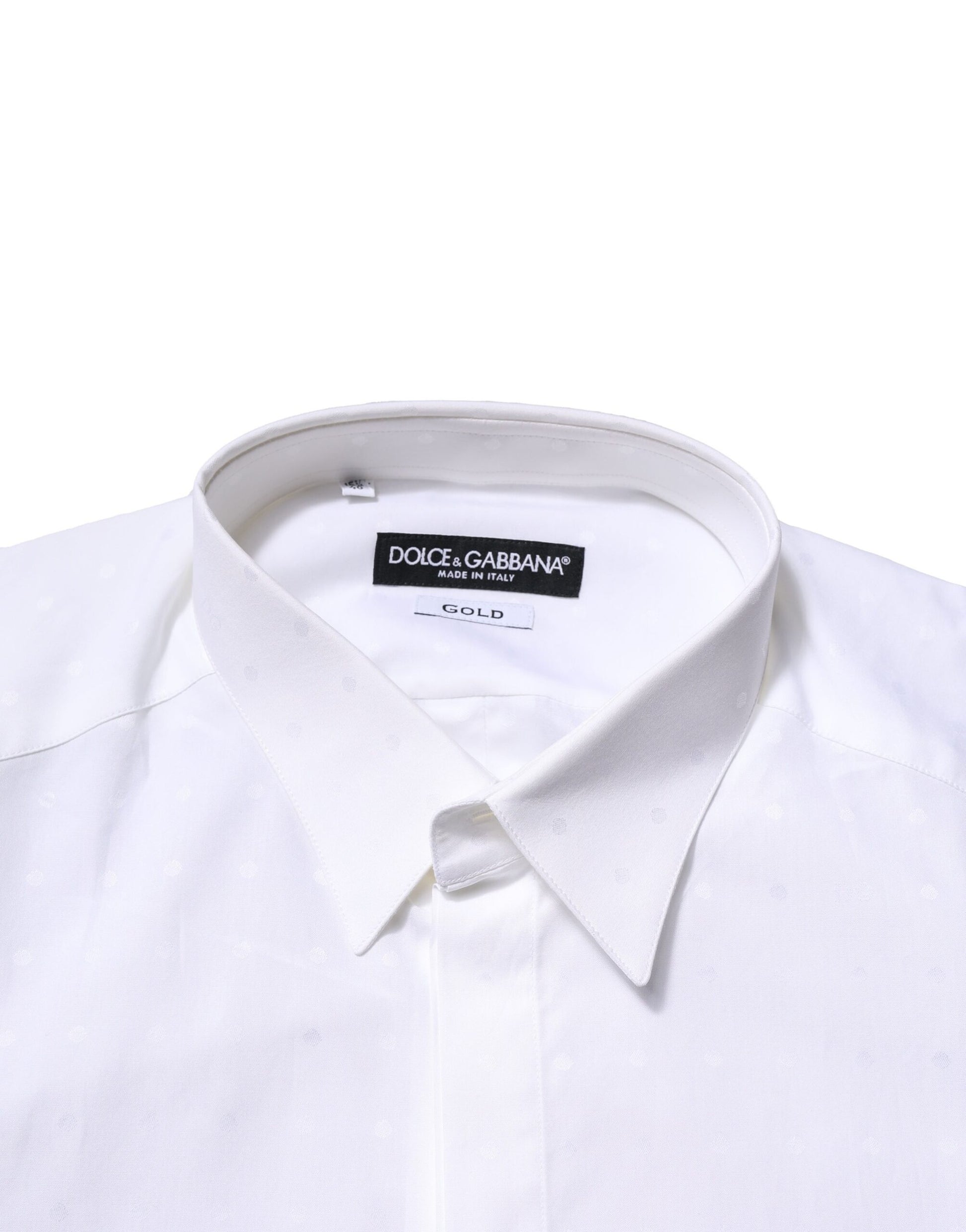 Dolce & Gabbana White Cotton GOLD Long Sleeves Formal Shirt Dolce & Gabbana