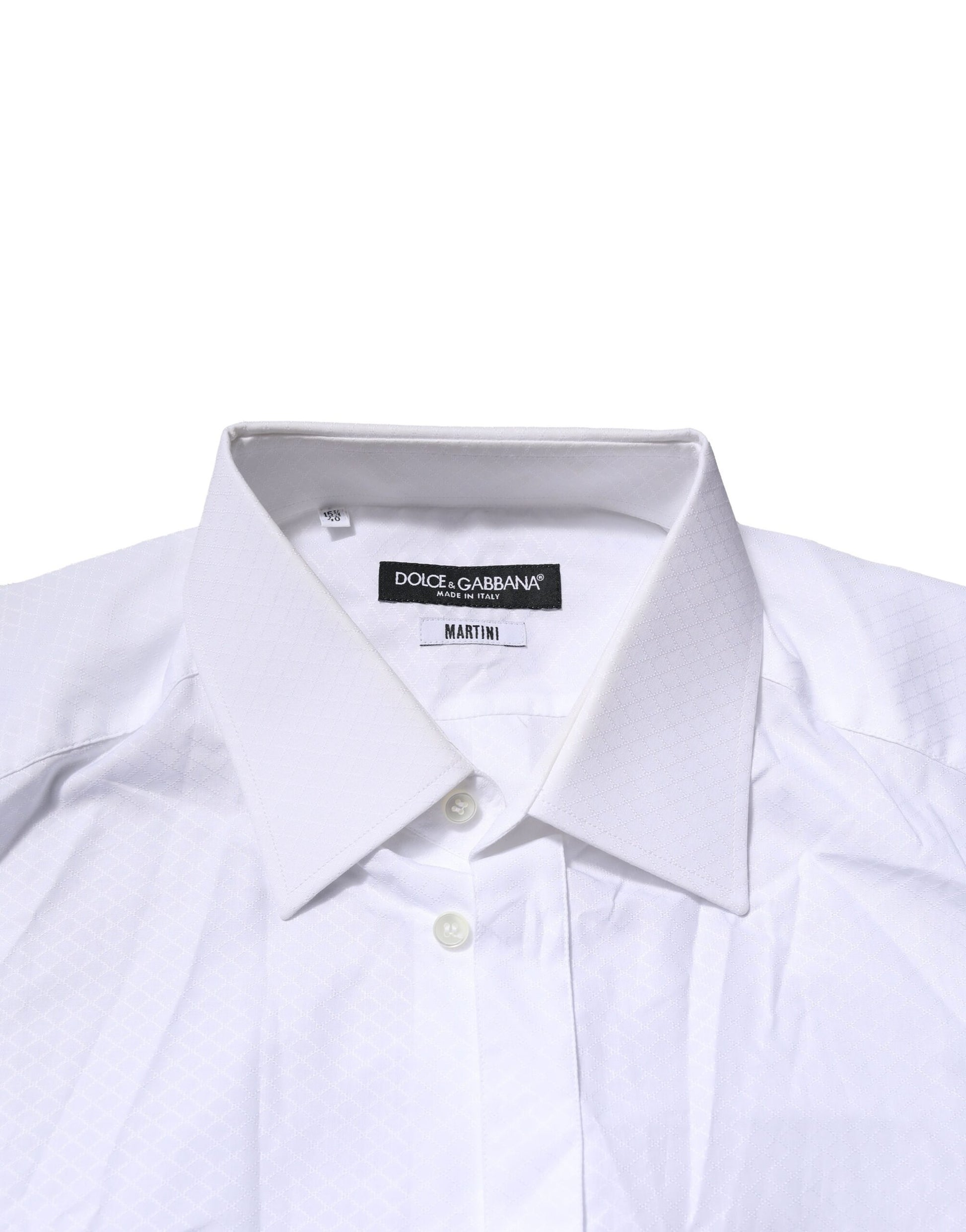 Dolce & Gabbana White MARTINI Long Sleeves Men Formal Shirt Dolce & Gabbana