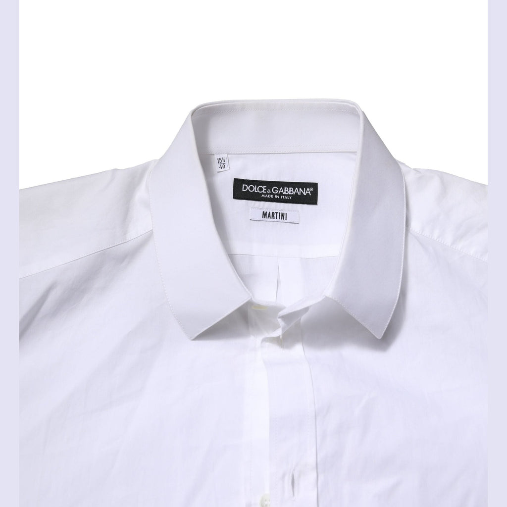 Dolce & Gabbana White MARTINI Long Sleeves Men Formal Shirt
