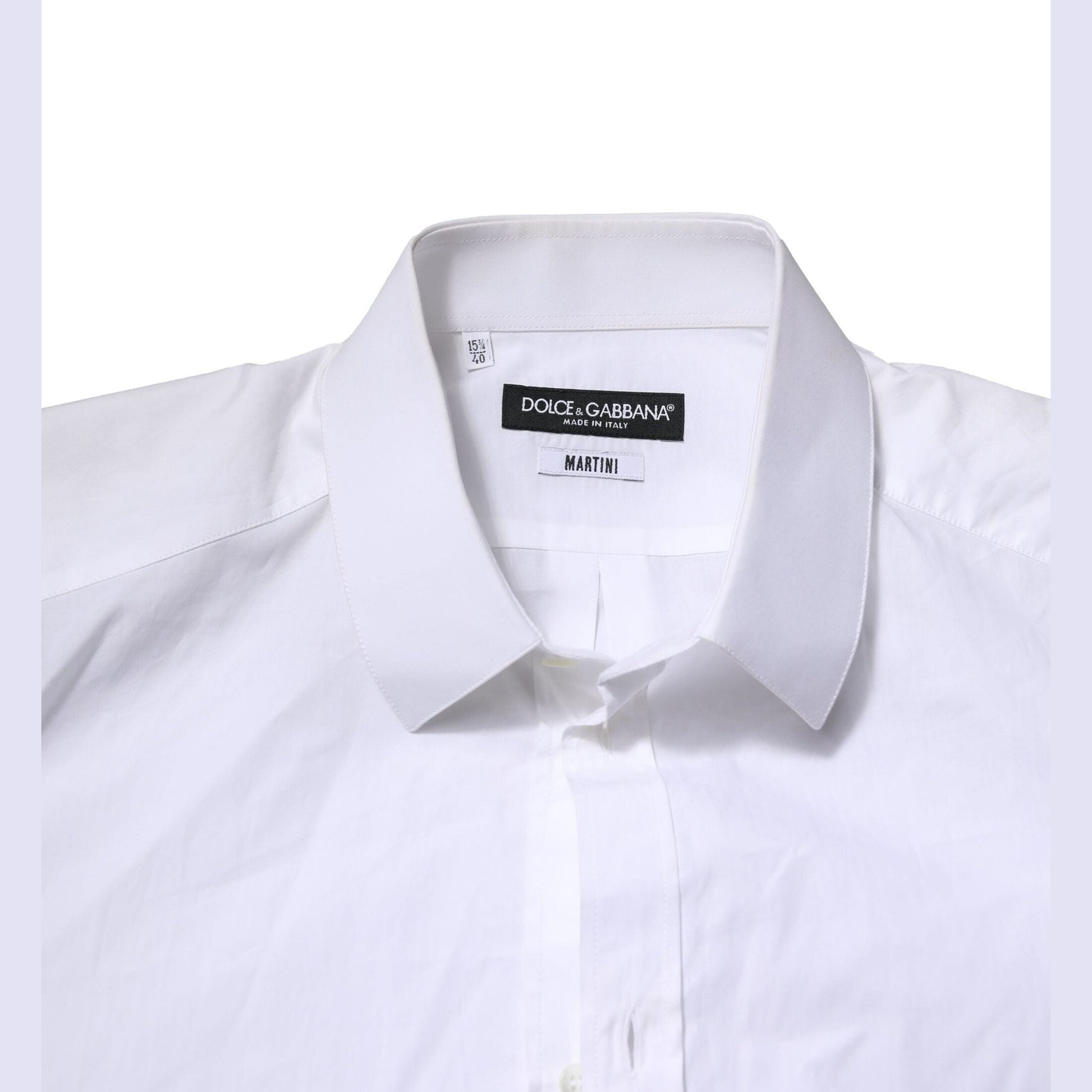 Dolce & Gabbana White MARTINI Long Sleeves Men Formal Shirt Dolce & Gabbana