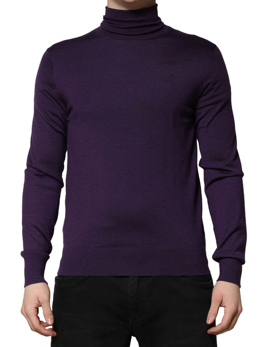 Dolce & Gabbana Purple Cashmere Turtleneck Pullover Sweater Dolce & Gabbana