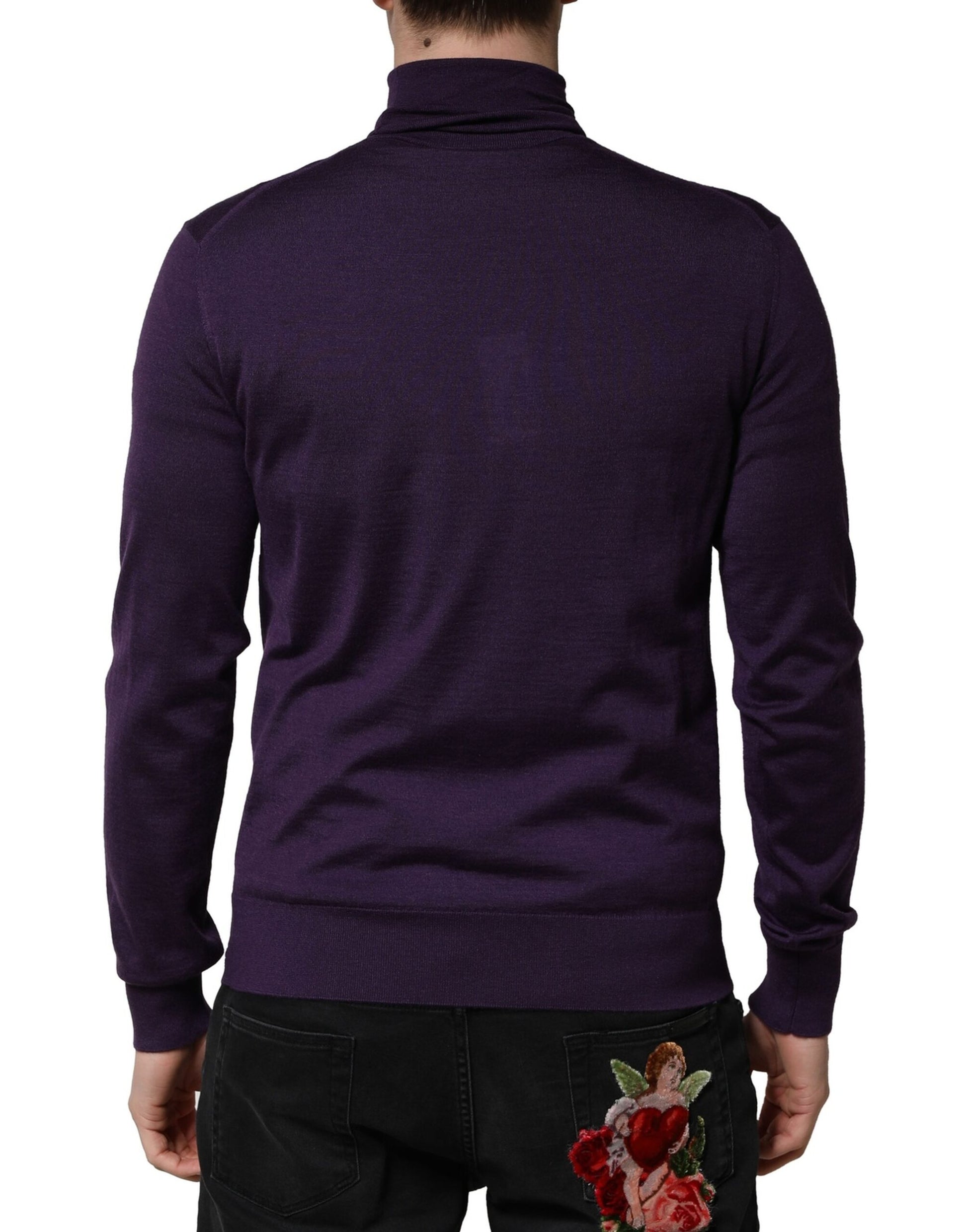 Dolce & Gabbana Purple Cashmere Turtleneck Pullover Sweater Dolce & Gabbana