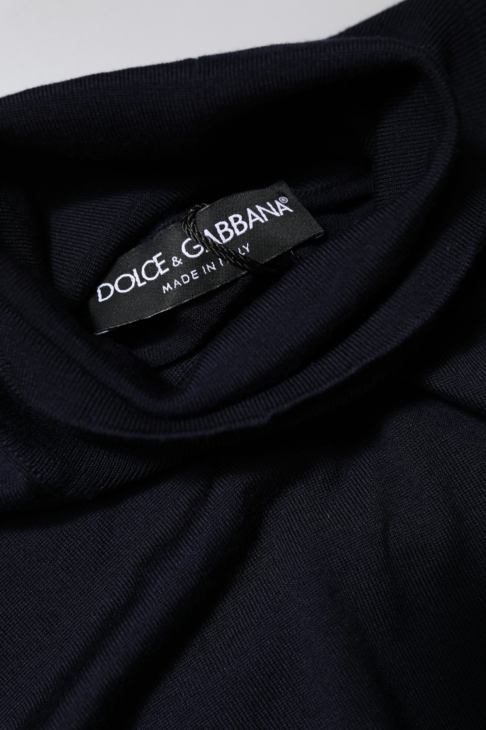 Dolce & Gabbana Blue Long Sleeve Turtleneck Pullover Sweater Dolce & Gabbana