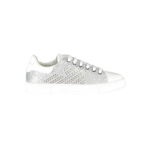 Emporio Armani Silver Leather Women Sneaker Emporio Armani