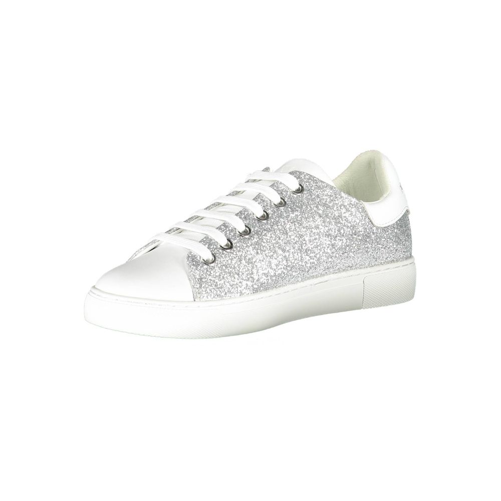 Emporio Armani Silver Leather Women Sneaker Emporio Armani