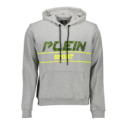 Plein Sport Gray Cotton Men Hooded Sweatshirt Plein Sport