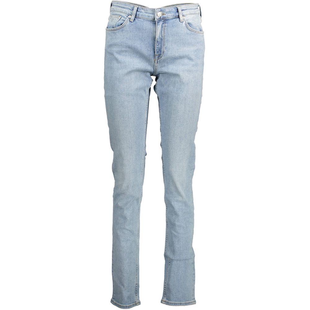 Gant Light Blue Cotton Women Jeans Gant