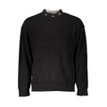 Calvin Klein Nero Cotton men's sweater with a crew neck and long sleeves, in black, displayed on a plain background.